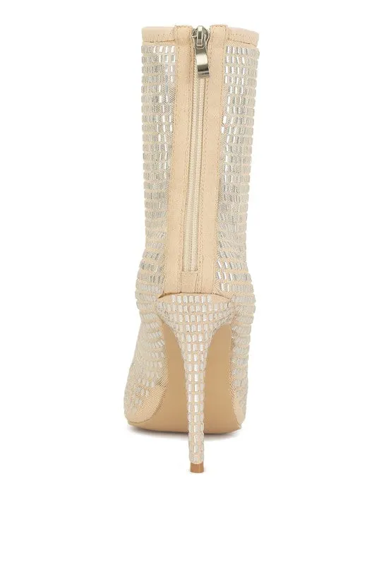 Fashion Forward- Rhinestone Embellished  Bootie