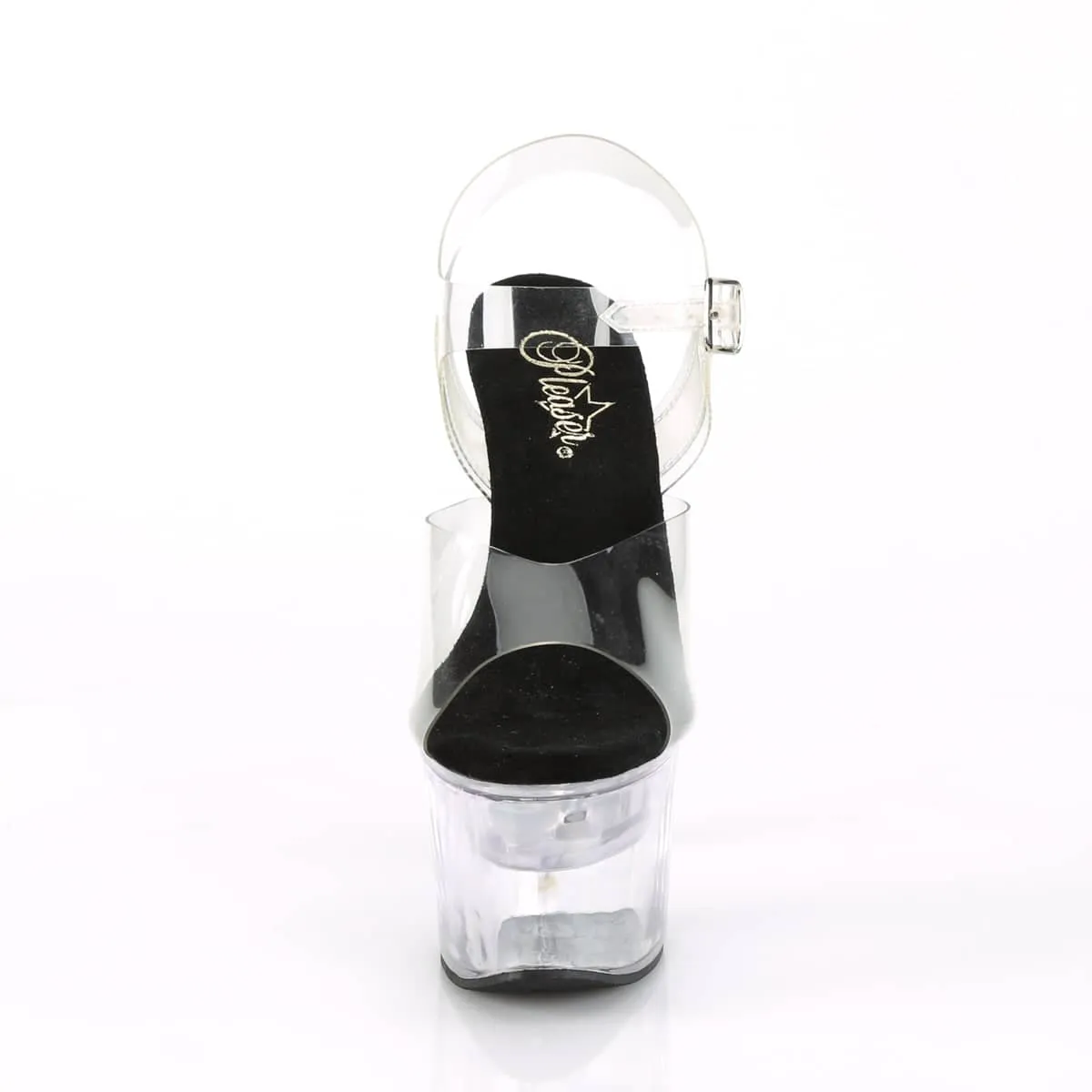 FLASHDANCE-708 Black & Red Ankle Peep Toe High Heel