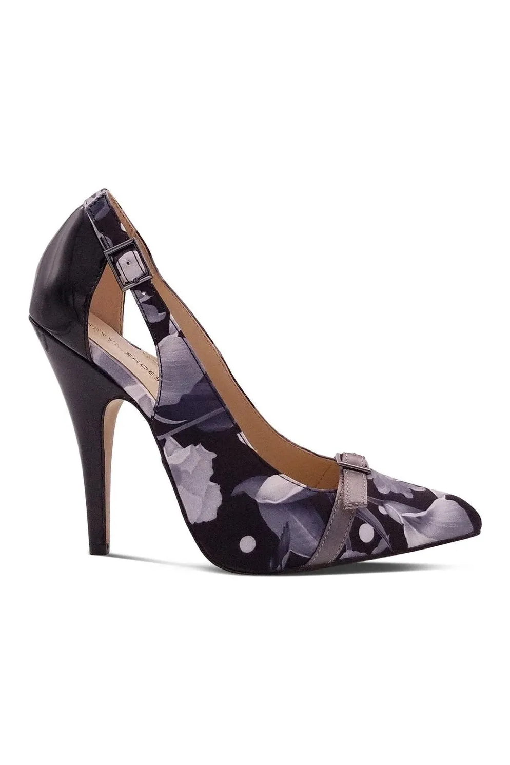 Flirty Floral Printed Pump with Buckle Detail