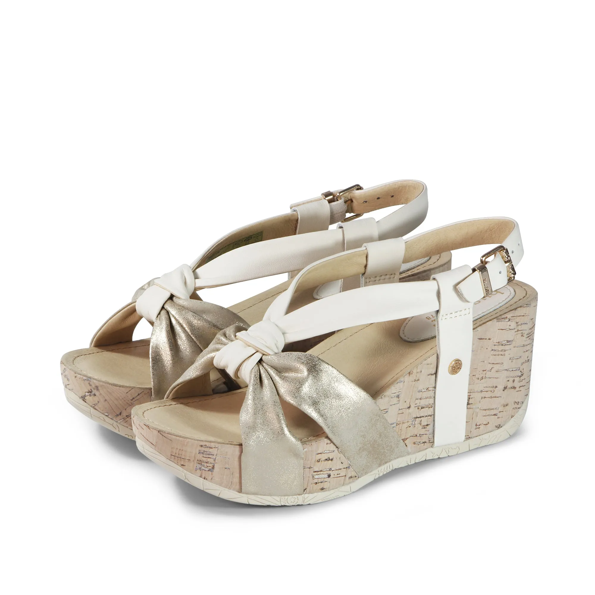 Formentera Bowknot Wedge Sandals (Gold)