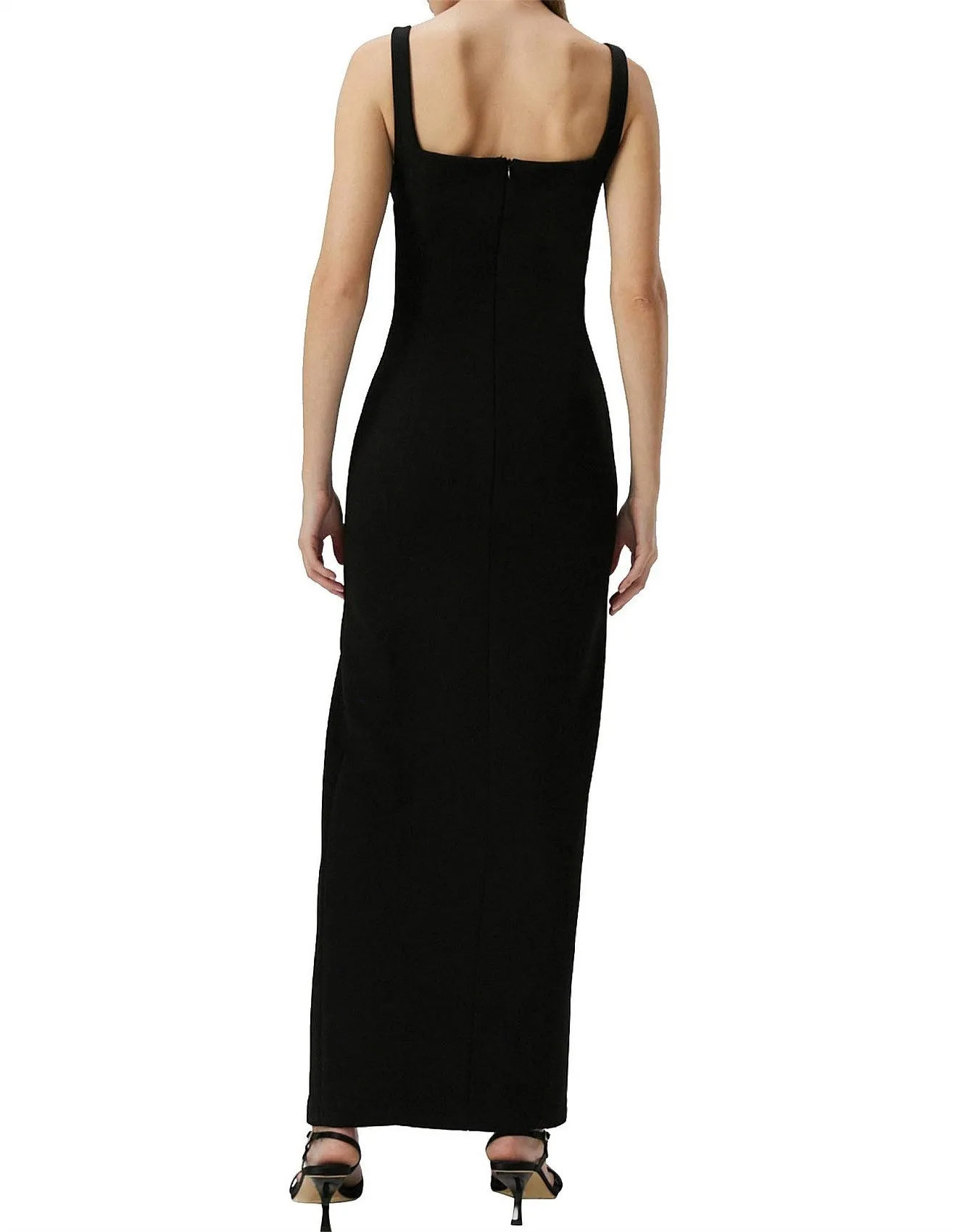 Franka Wave Neckline Crepe Maxi Dress - Size 12