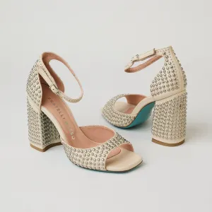 Fratelli Russo Cream Studded Sandals