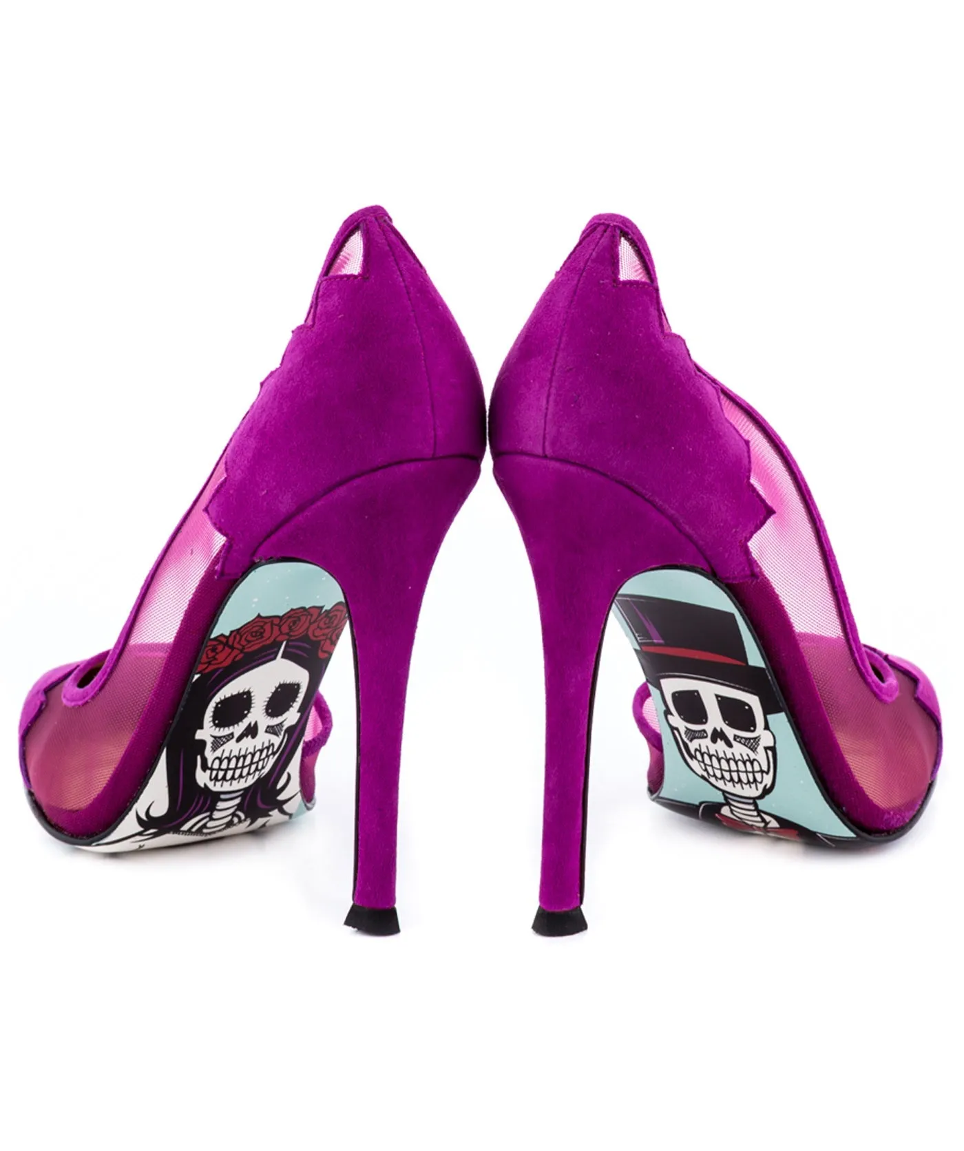 Frosted Suede Mesh Stilettos