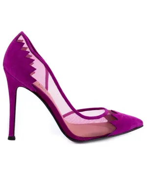 Frosted Suede Mesh Stilettos