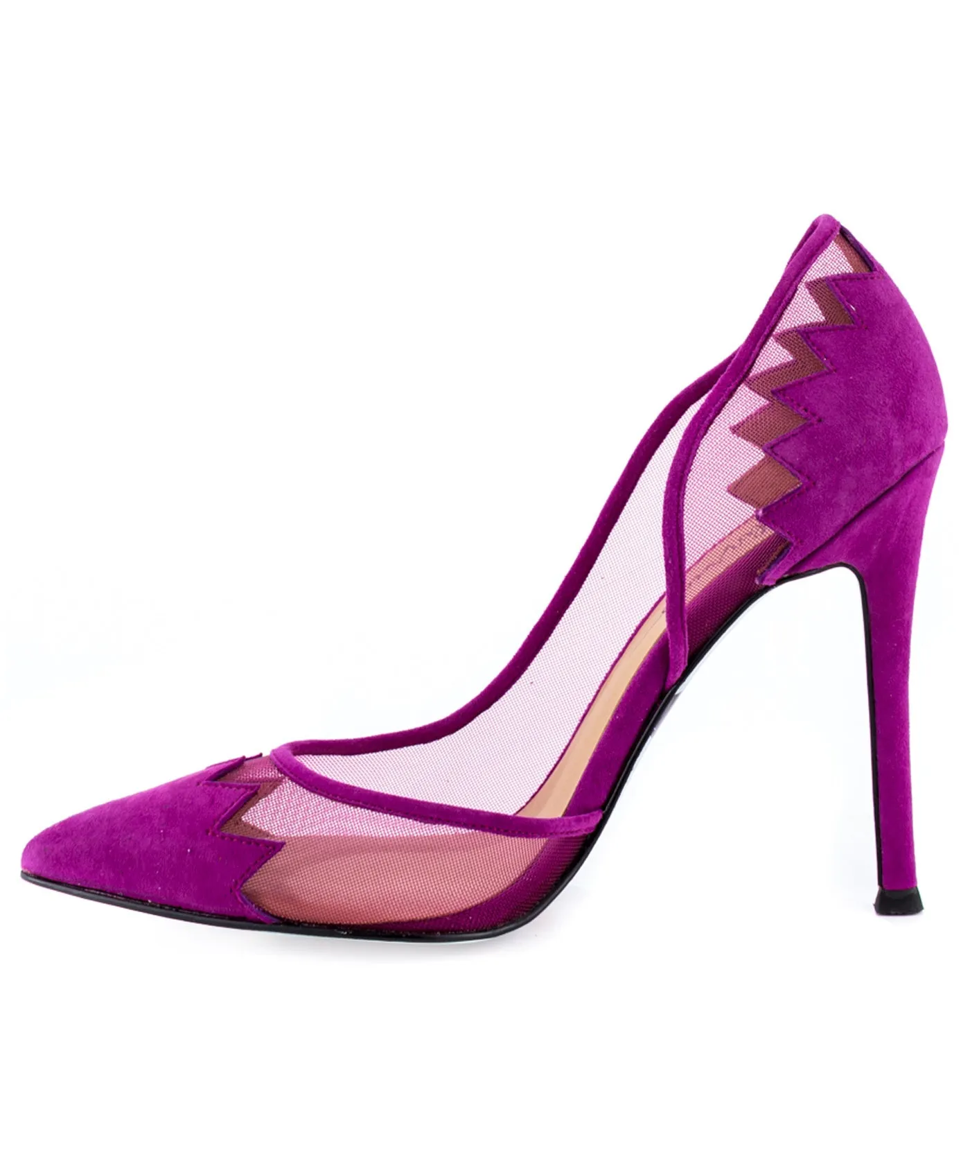 Frosted Suede Mesh Stilettos