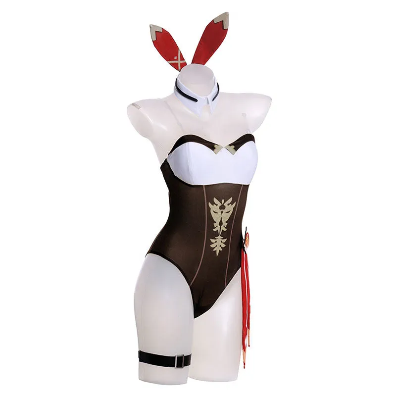 Genshin Impact Amber Bunny Girl Cosplay Costume