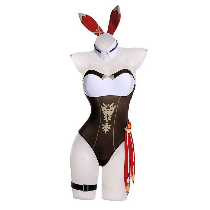 Genshin Impact Amber Bunny Girl Cosplay Costume