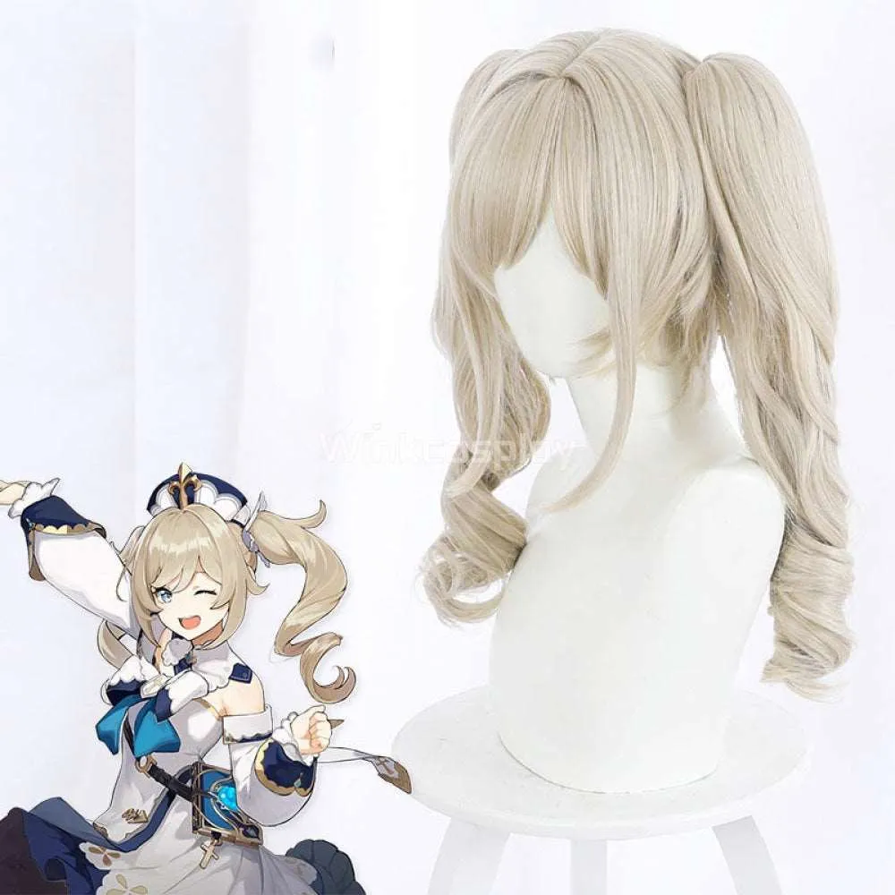 Genshin Impact Barbara Golden Cosplay Wig