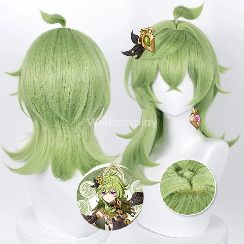 Genshin Impact Collei Green Cosplay Wig