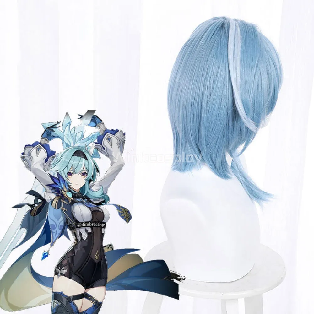 Genshin Impact Eula Blue Cosplay Wig