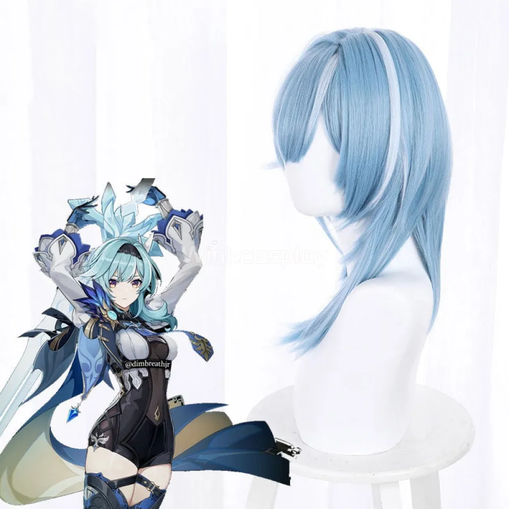 Genshin Impact Eula Blue Cosplay Wig