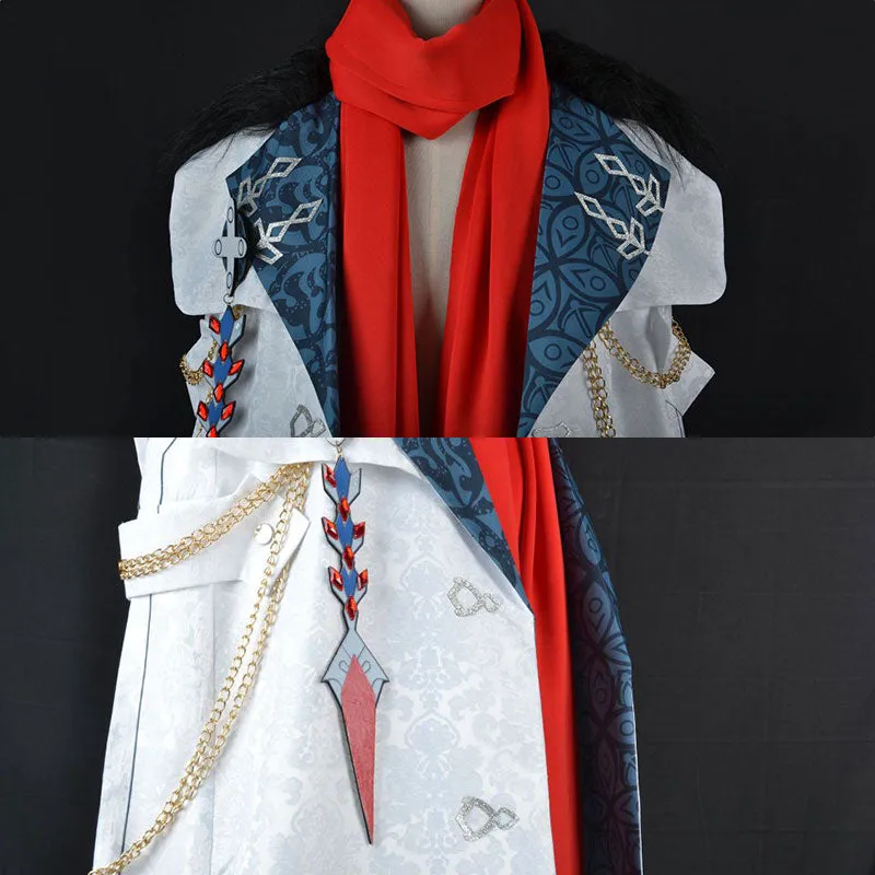 Genshin Impact Fatui Harbingers Tartaglia Childe Cloak Scarf Gloves Halloween Cosplay Costume