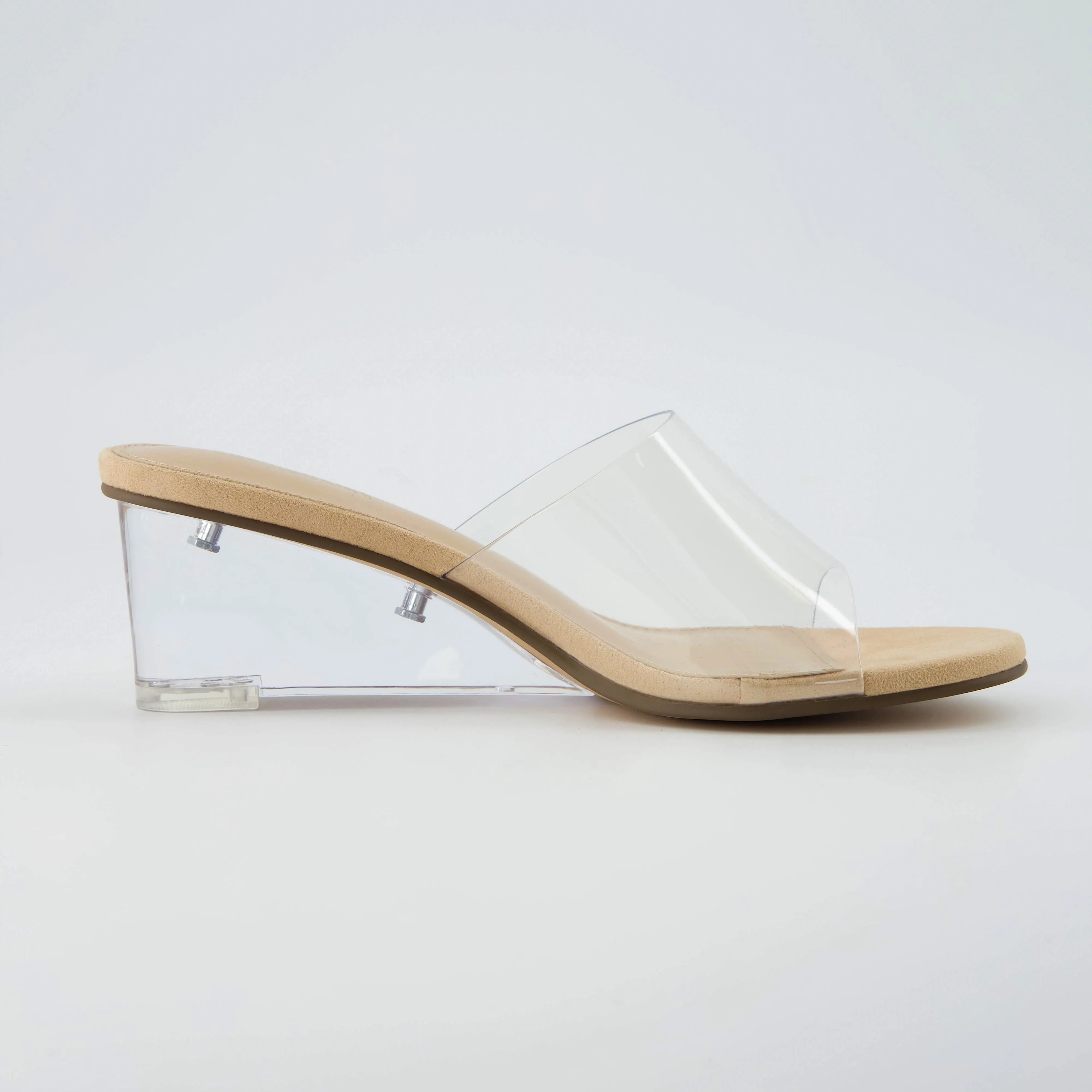 Gloss Lucite Wedge Sandals