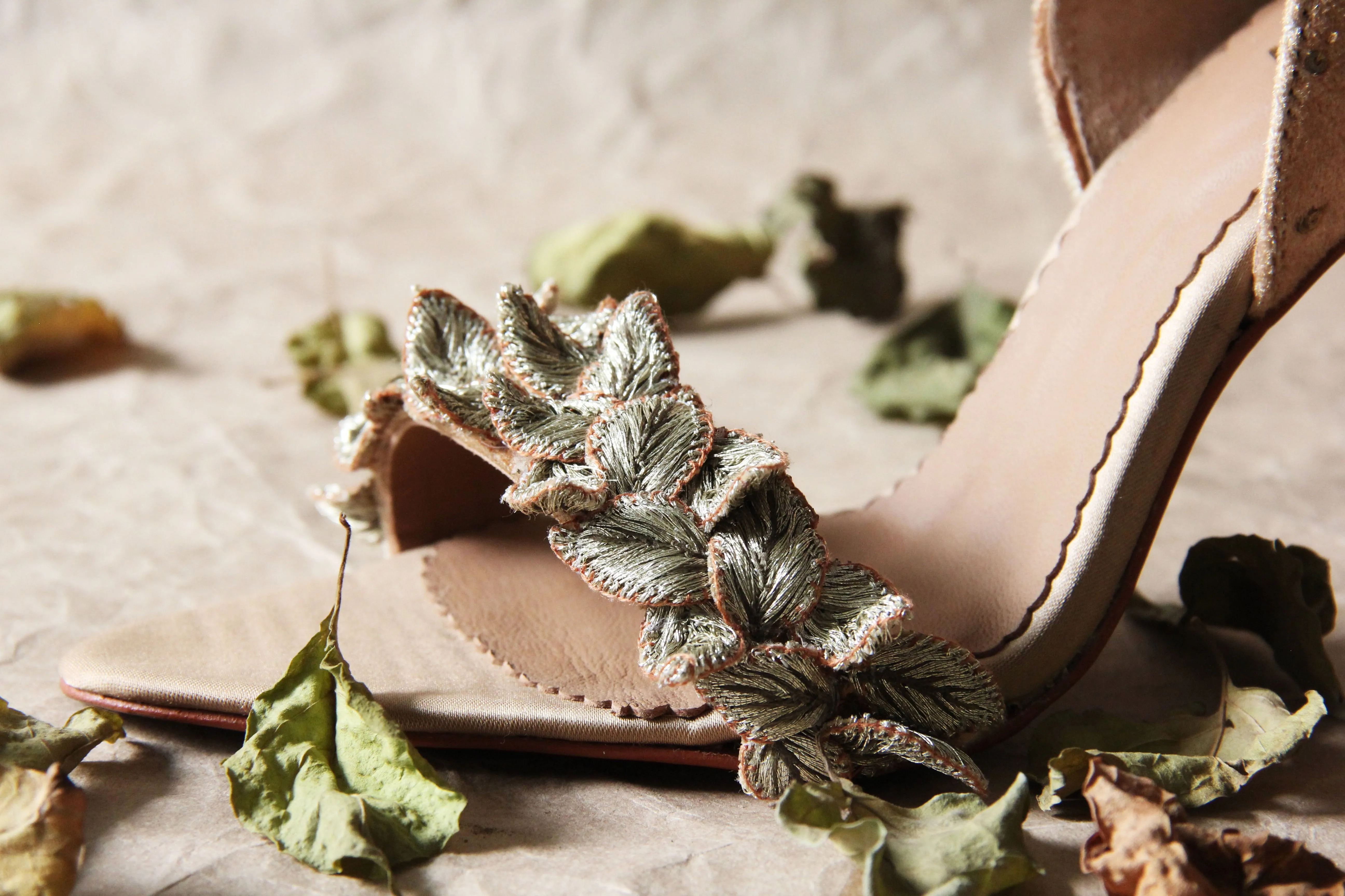 Gold Fallen Leaves Stiletto