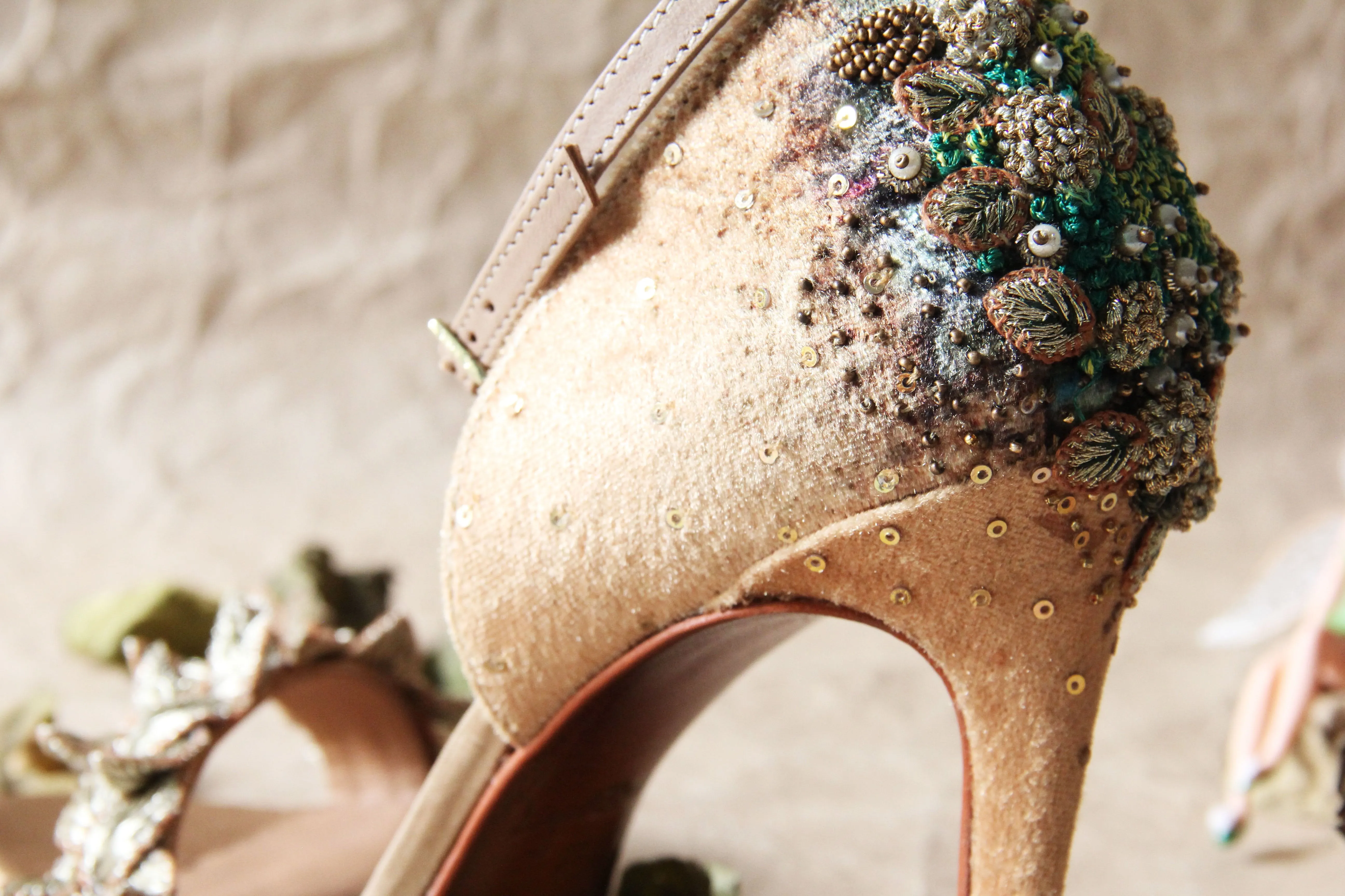 Gold Fallen Leaves Stiletto
