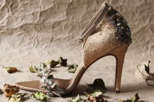 Gold Fallen Leaves Stiletto