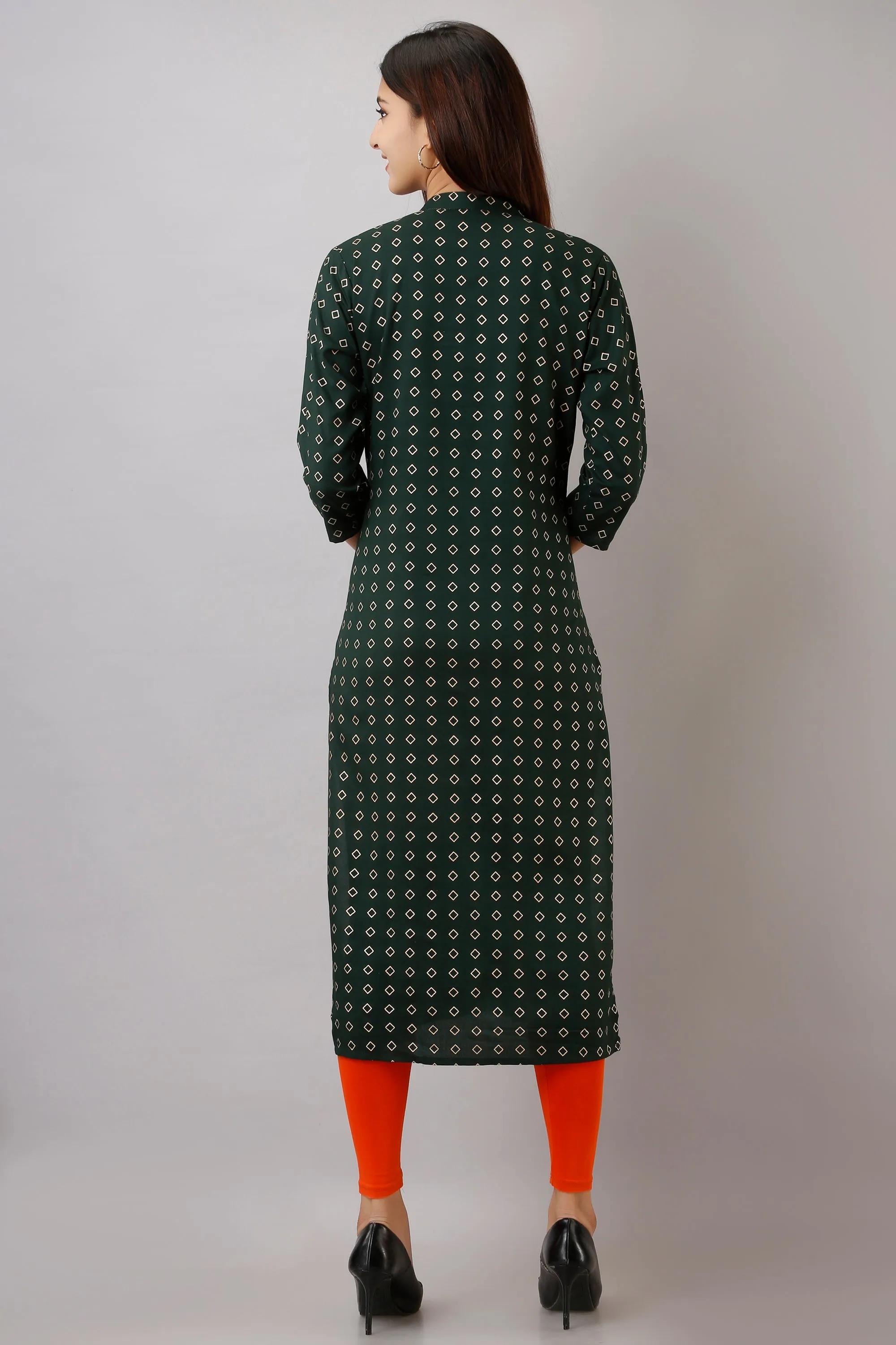 Green Color Rayon Straight Women's Kurta