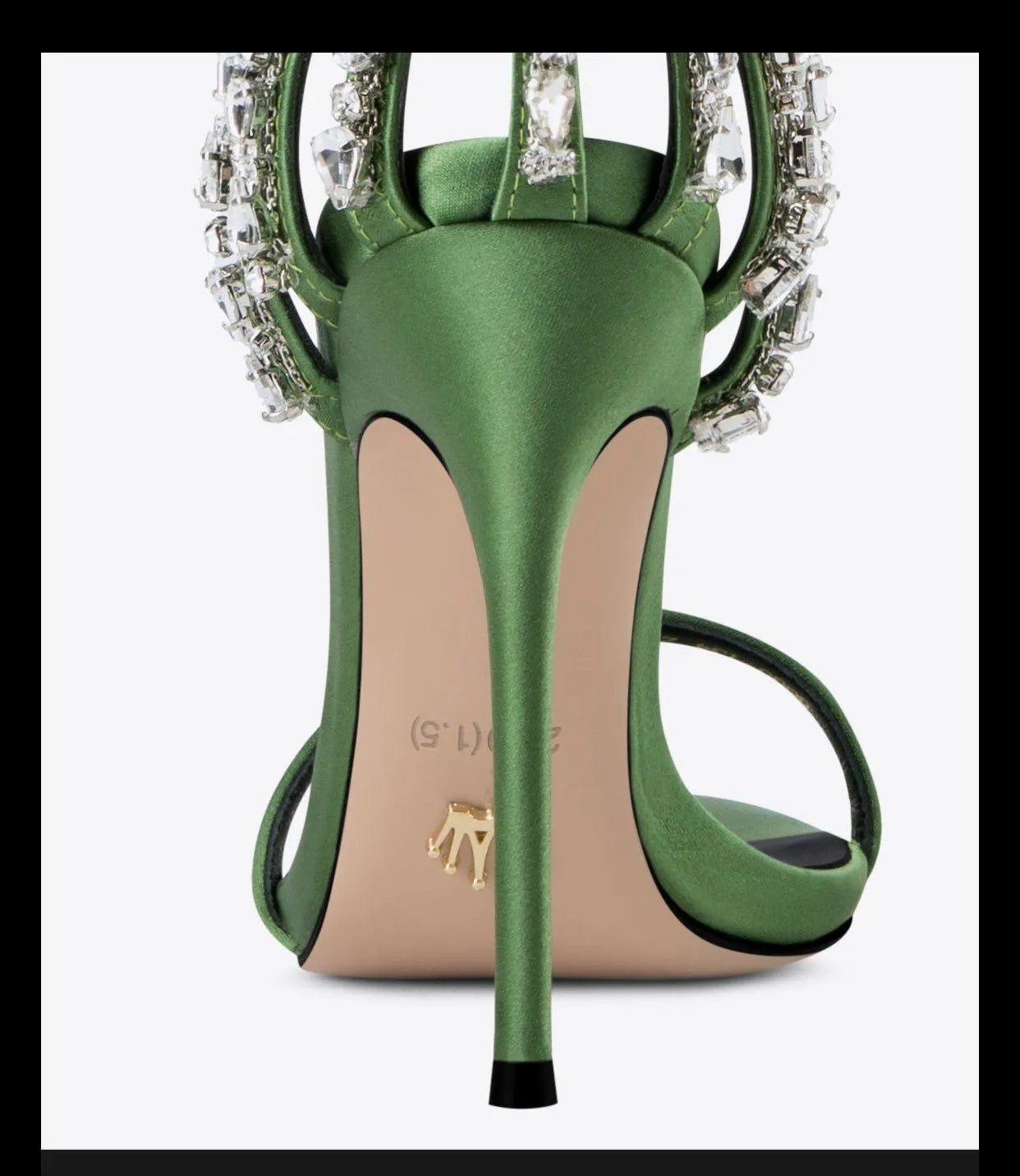 Green Open-toe stiletto sandals rhinestones high heel stiletto sandals - Sima