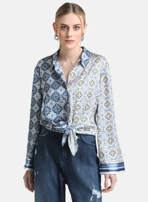 Half & Half Printed Shirt