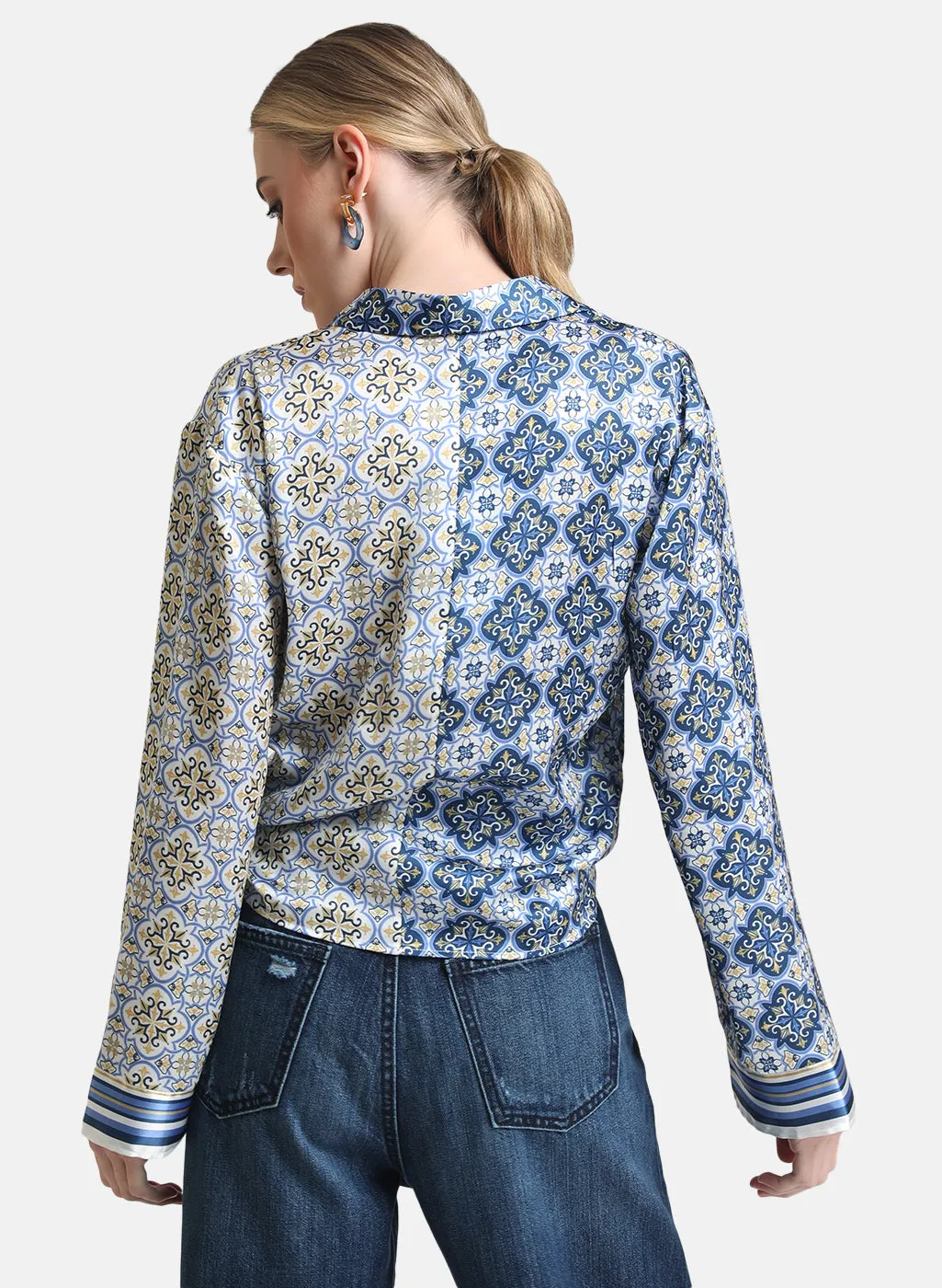 Half & Half Printed Shirt