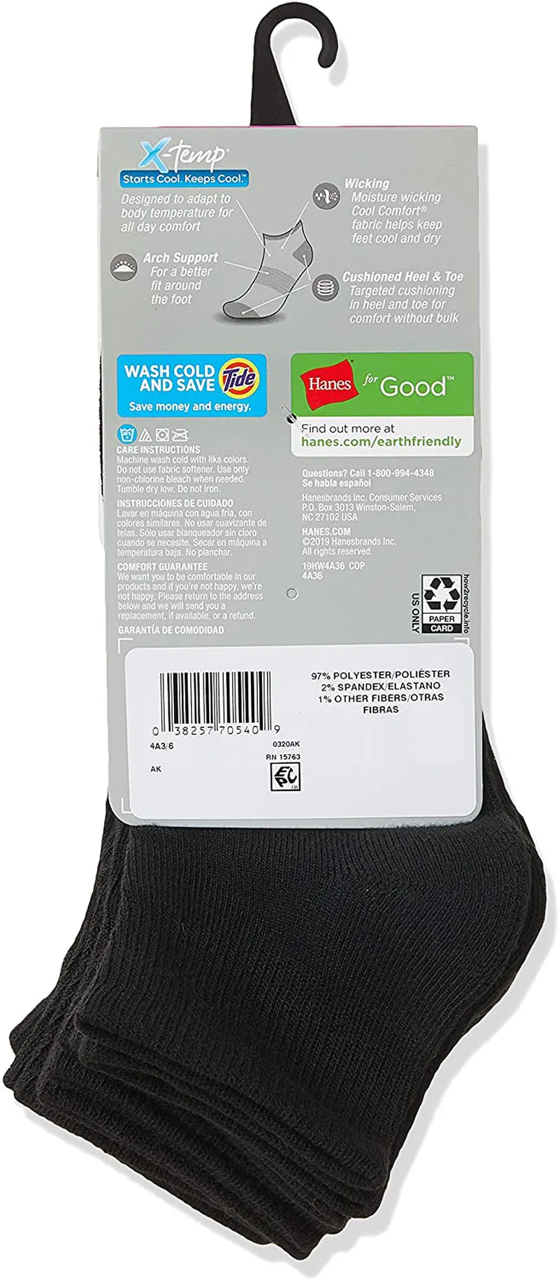 Hanes Women's 6-Pair Comfort Fit Ankle Socks