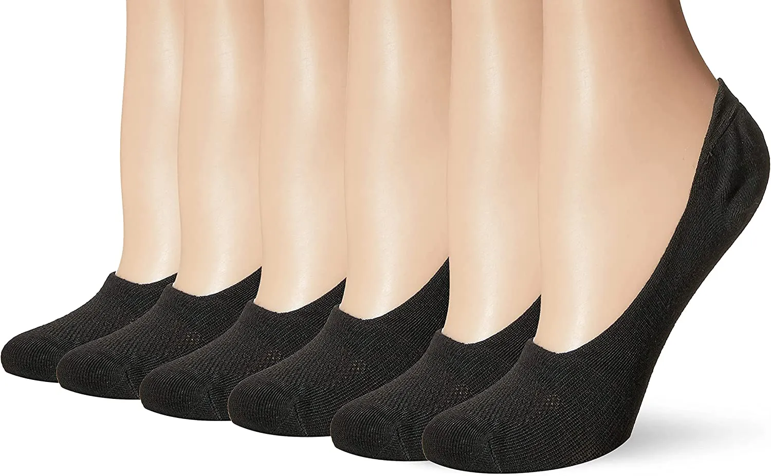 Hanes Women's 6-Pair Plush Comfort Toe Seam No Show Socks