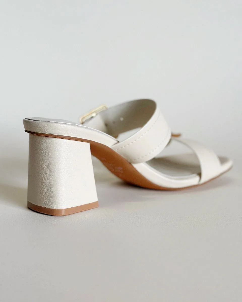 Havana Golden Bamboo Buckle Heels - Size 10