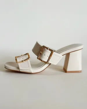 Havana Golden Bamboo Buckle Heels - Size 10
