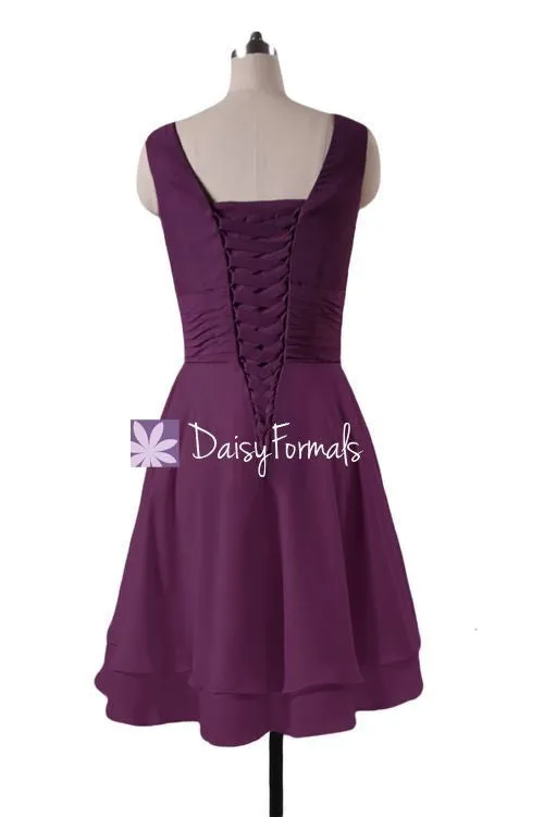 High Low Party Dress Deep V neckline Prom Dress Bridesmaids Dress (CST2226)