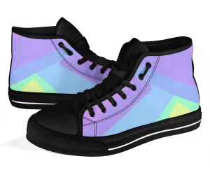 High Top Sneakers - Pastel Blocks (Black) | Custom High Top Shoes, Patterned High Top Sneakers, High Top Sneakers for Women, Unisex Shoes