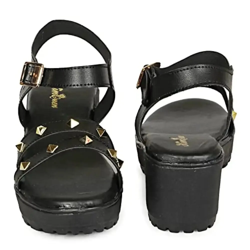 HimQuen Women's Fashion Comfortable and Stylish Wedge Slip on Black