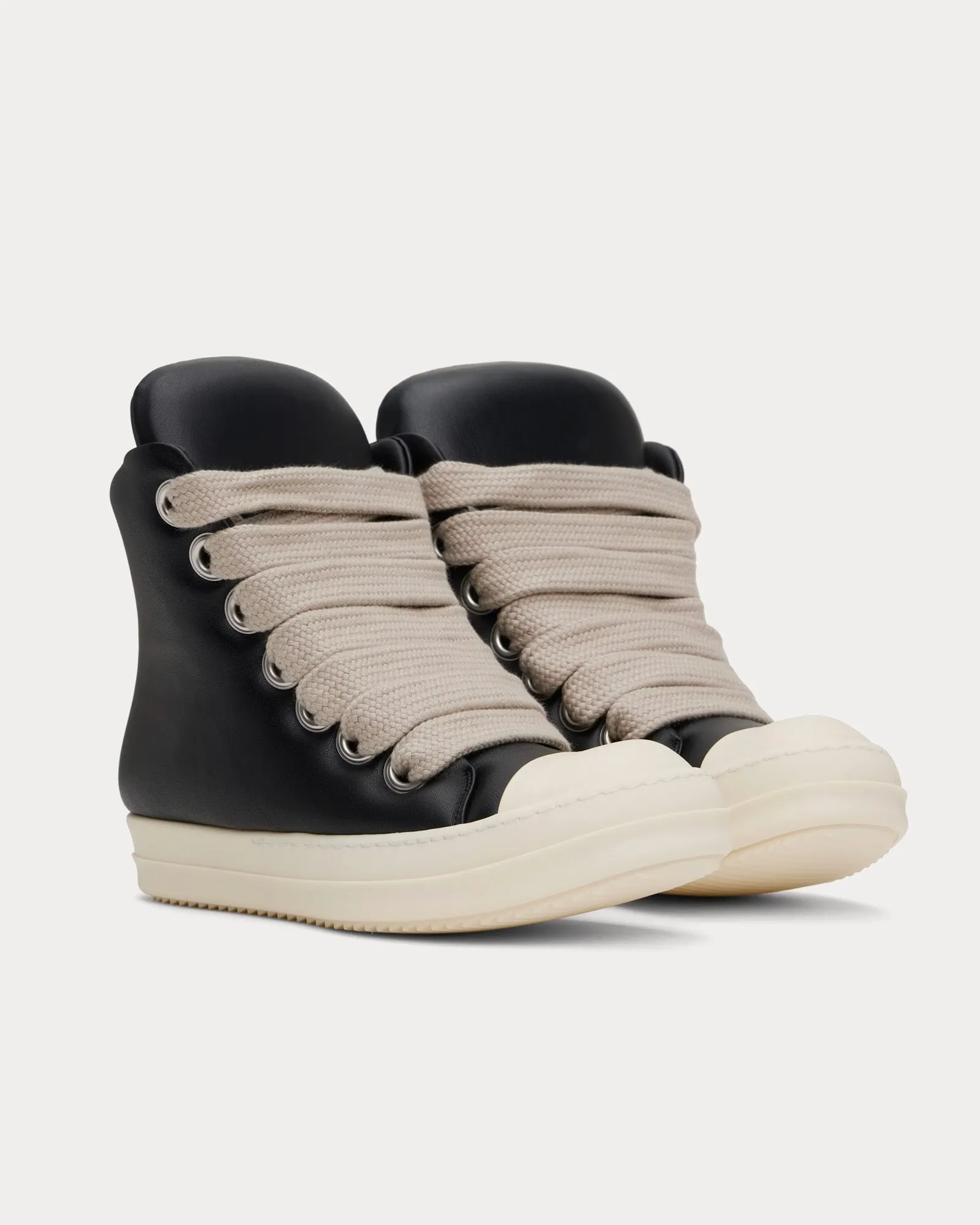 Hollywood Jumbolace Leather Black / Black / Milk High Top Sneakers