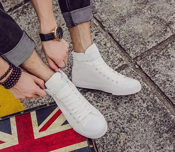 Hudson™ high top wit canvas heren hoge sneakers