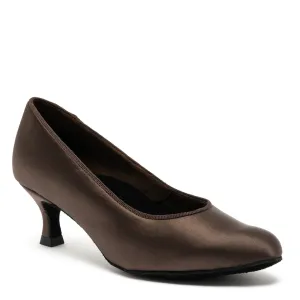 International Dance Shoes IDS ICS RoundToe Ladies Espresso Satin Standard Ballroom Shoe