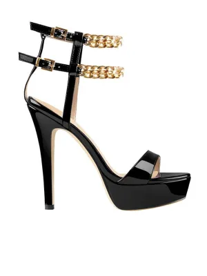 Iron chain Platform Leather Sandal