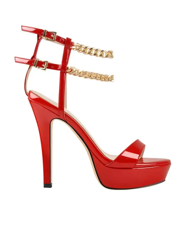 Iron chain Platform Leather Sandal