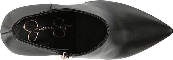 Jessica Simpson Luela Black Leather Side Zipper Stiletto High Heel Ankle Boots