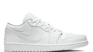 JORDAN 1 LOW TRIPLE WHITE TUMBLED LEATHER