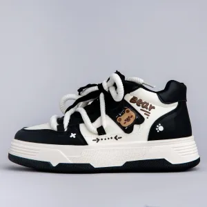 Kawaii Bear Chunky Mid Top Shoes - Women's