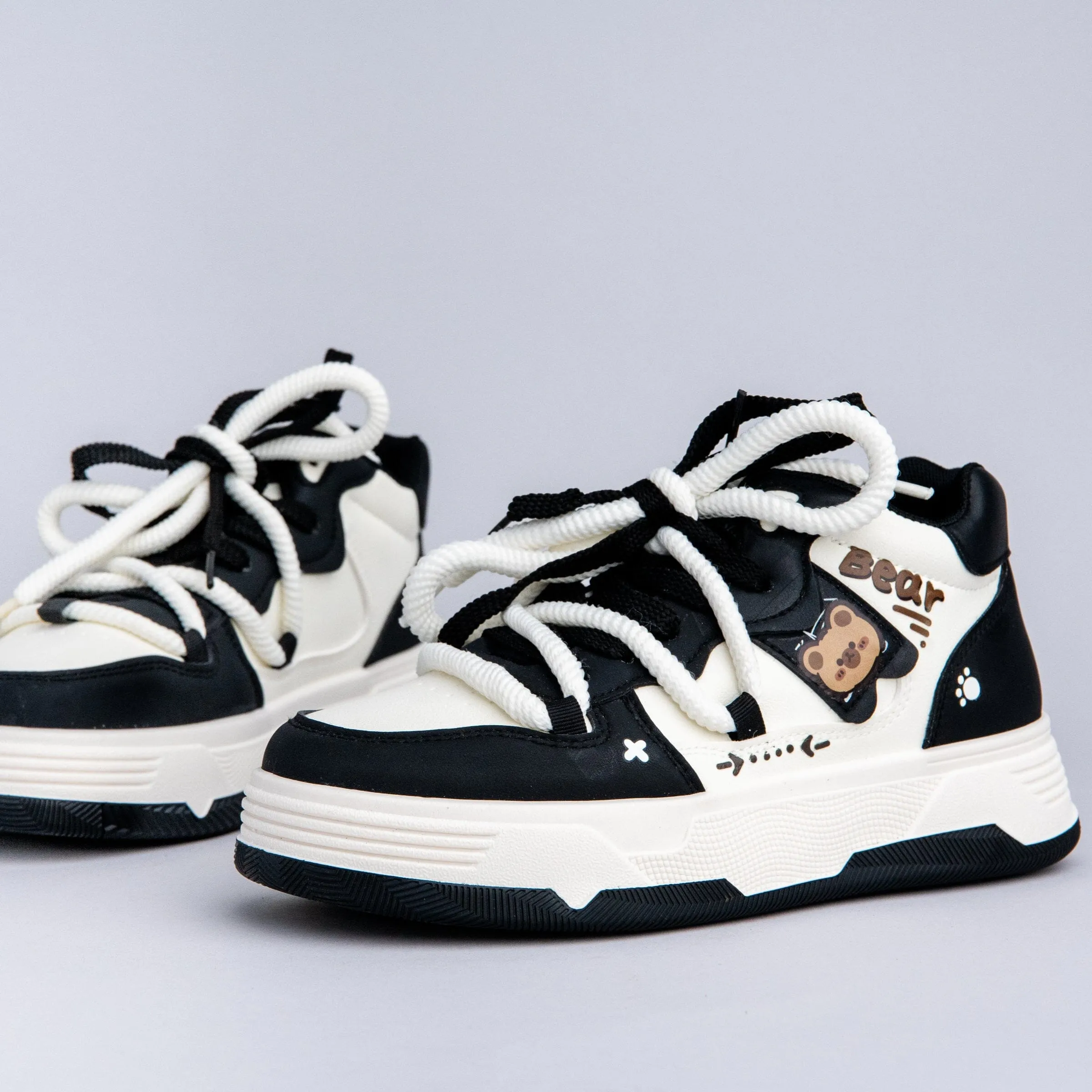 Kawaii Bear Chunky Mid Top Shoes - Women's