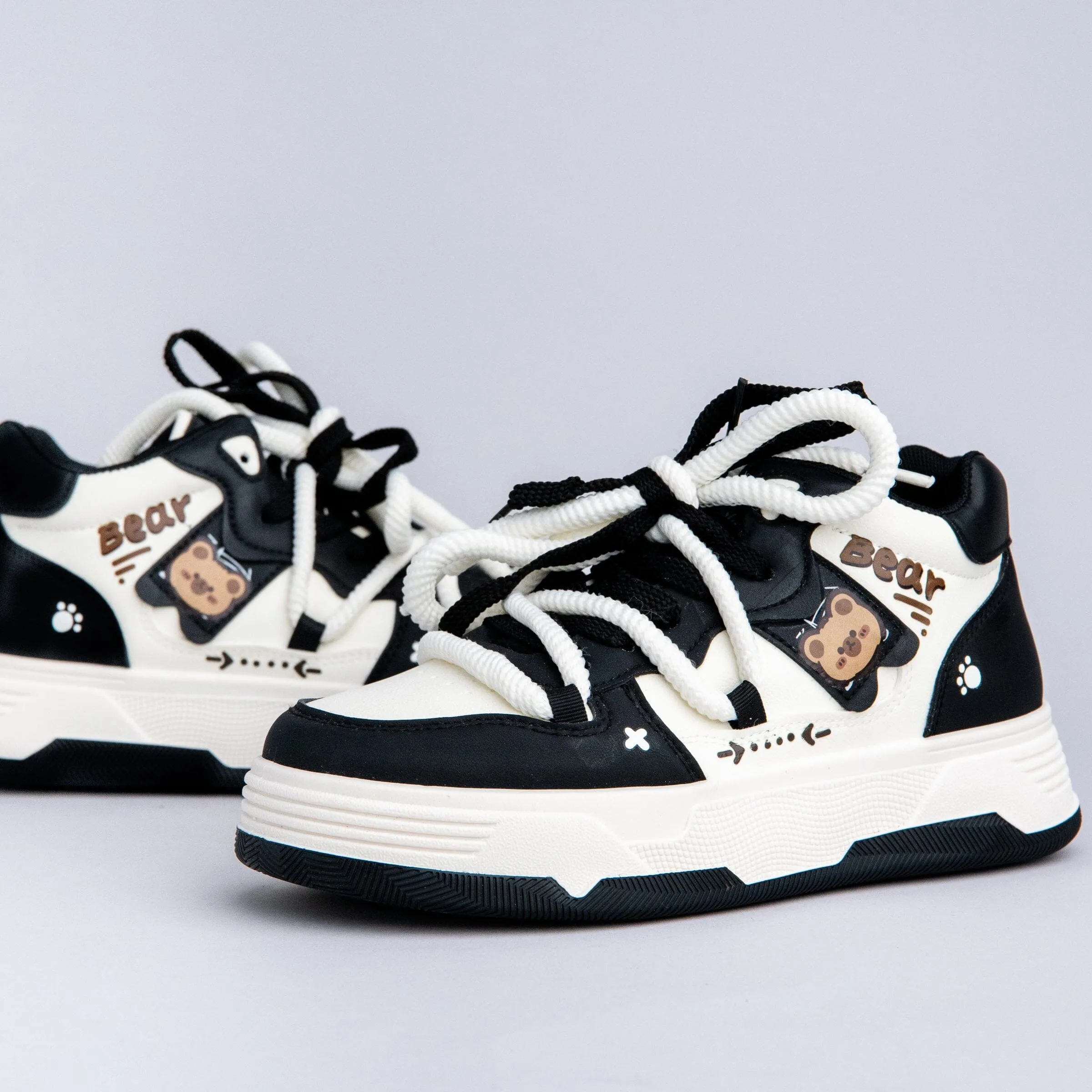 Kawaii Bear Chunky Mid Top Shoes - Women's