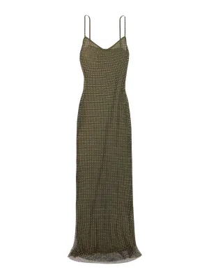 Khaki Rhinestone Maxi Dress