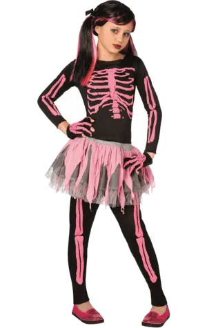 Kids Pink Skeleton Tutu Costume