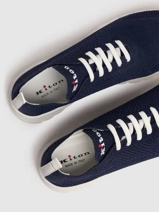 Kiton   Cotton knit low top sneakers 