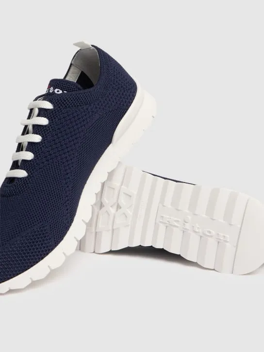 Kiton   Cotton knit low top sneakers 