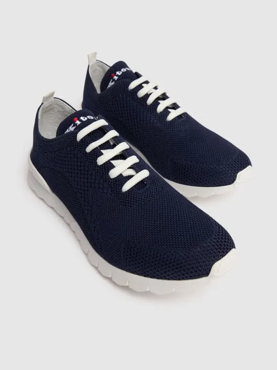 Kiton   Cotton knit low top sneakers 