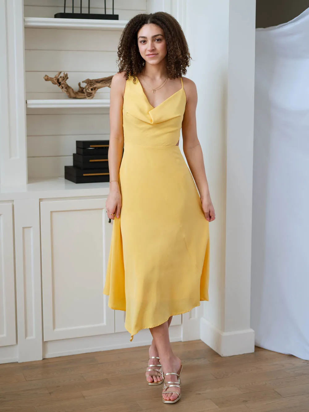 Kristine Yellow Midi Dress