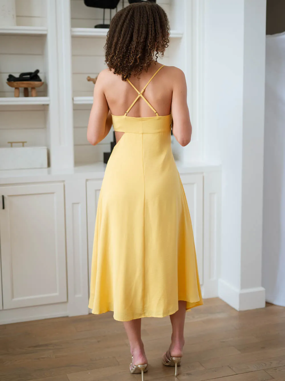 Kristine Yellow Midi Dress