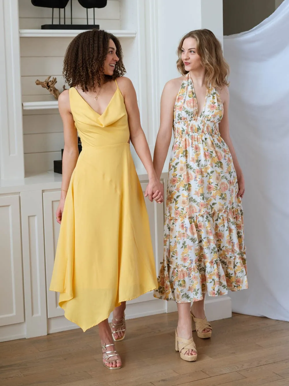 Kristine Yellow Midi Dress