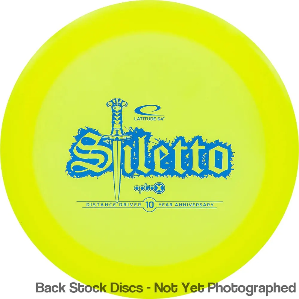 Latitude 64 Opto-X Stiletto Distance Driver with 10 Year Anniversary Sword Stamp [Back Stock Inventory - Disc and Stamp Color WILL VARY]